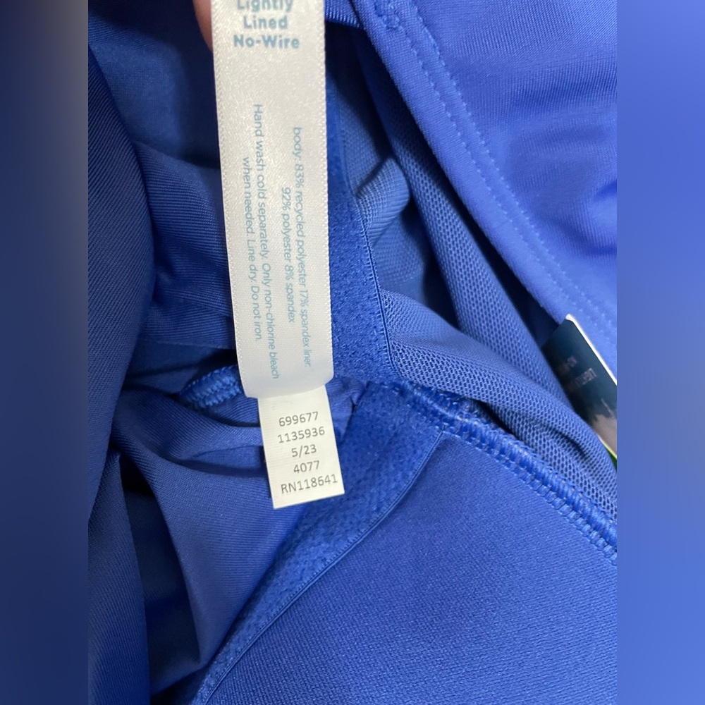 Lane Bryant Cacique Women's No-Wire Flutter-Sleeve Swim One-Piece Beaucoup Blue - Picture 9 of 11